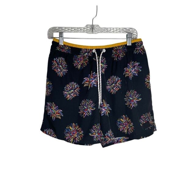 Chubbies x George Kittle Swim Trunks Mens L Black Colorful 5.5 Inseam Swim Beach - Picture 2 of 8